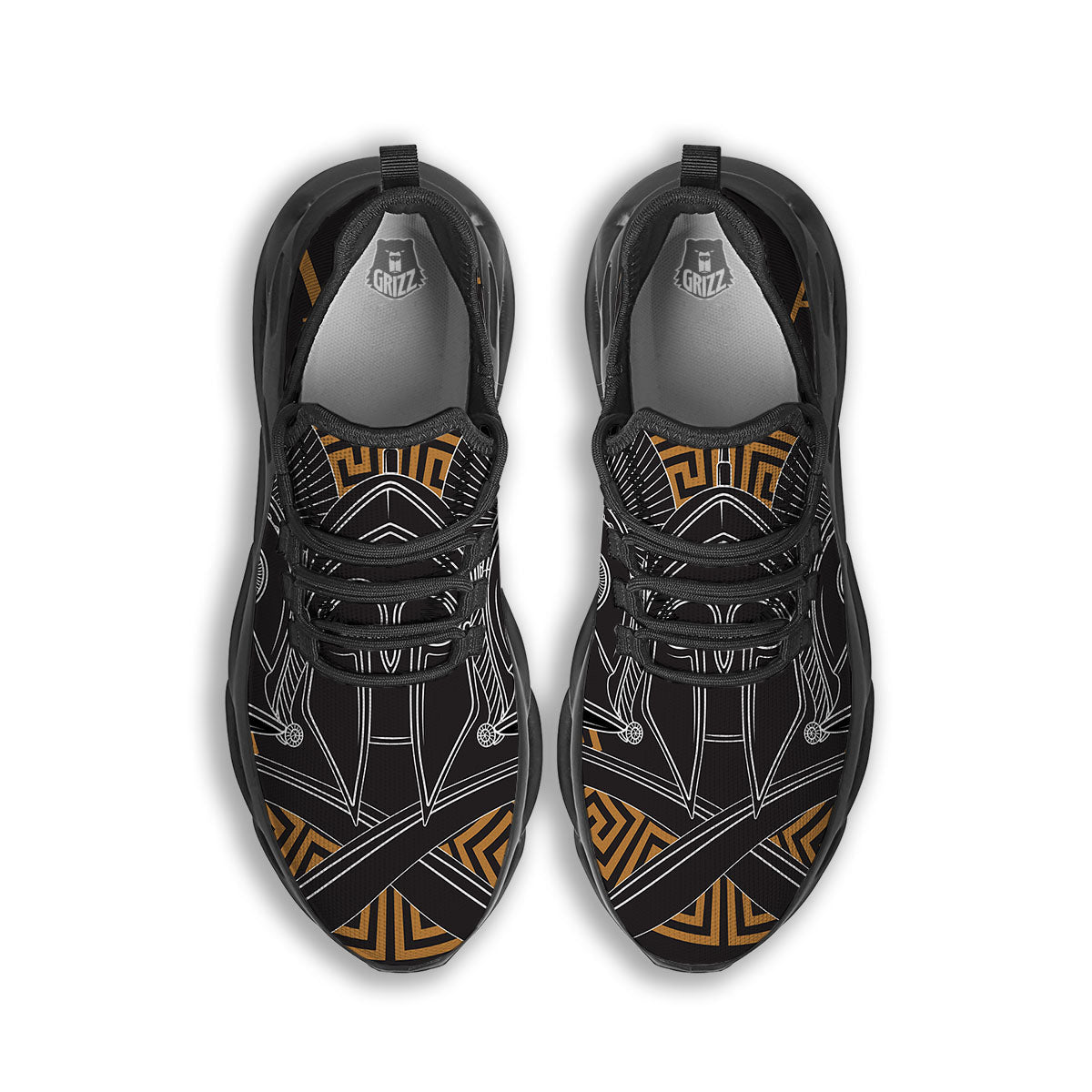 Labe Spartan Molon Print Black Running Shoes-grizzshop