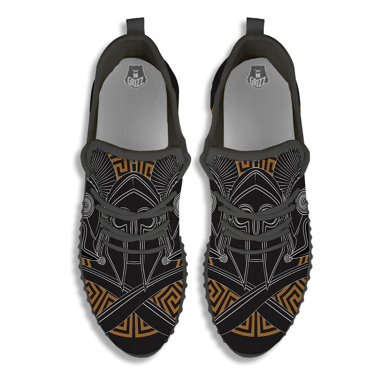 Labe Spartan Molon Print Black Walking Shoes-grizzshop