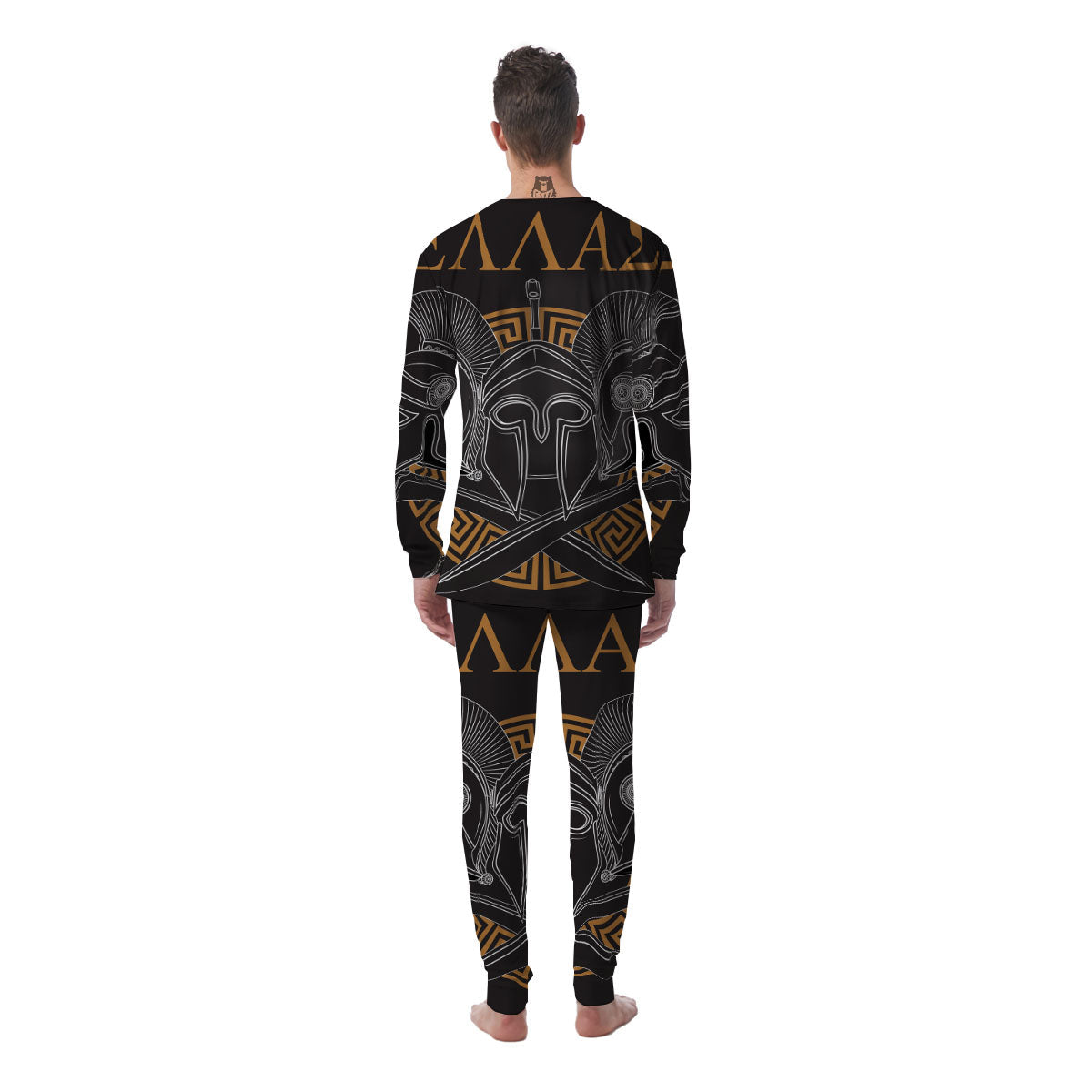 Labe Spartan Molon Print Men's Pajamas-grizzshop