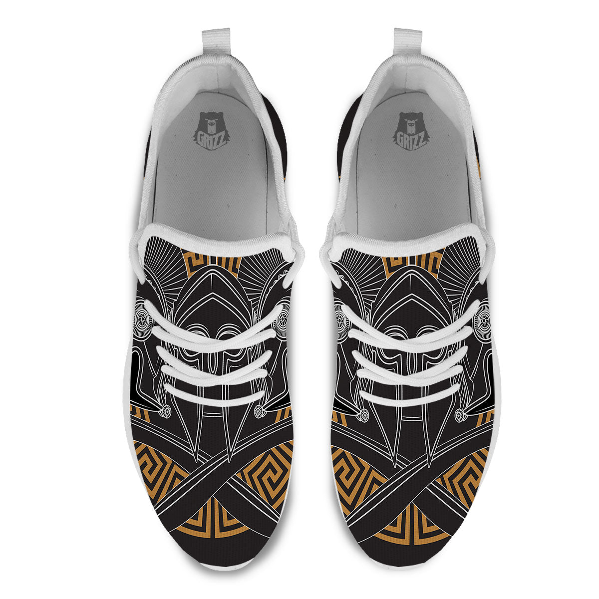 Labe Spartan Molon Print White Athletic Shoes-grizzshop