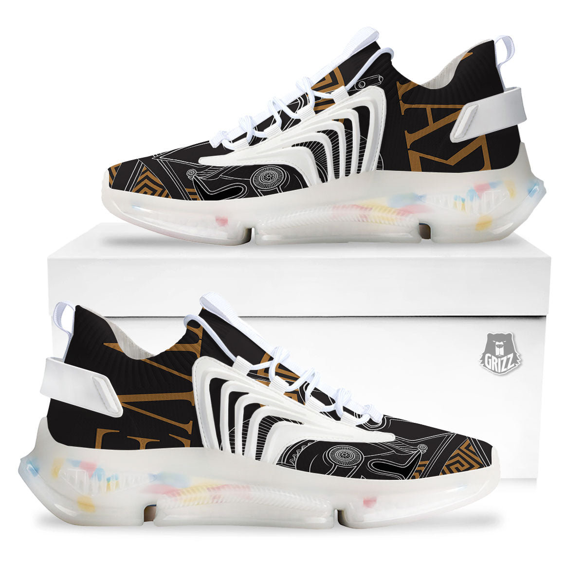 Labe Spartan Molon Print White Gym Shoes-grizzshop