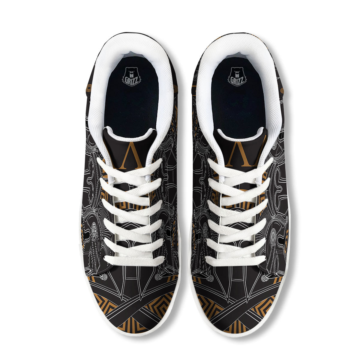 Labe Spartan Molon Print White Low Top Sneakers-grizzshop