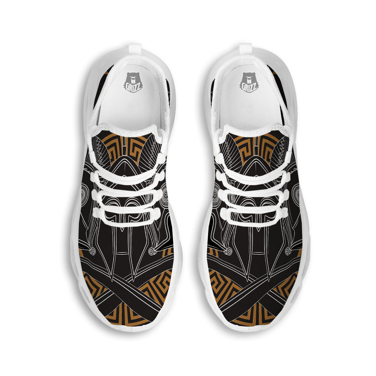 Labe Spartan Molon Print White Running Shoes-grizzshop