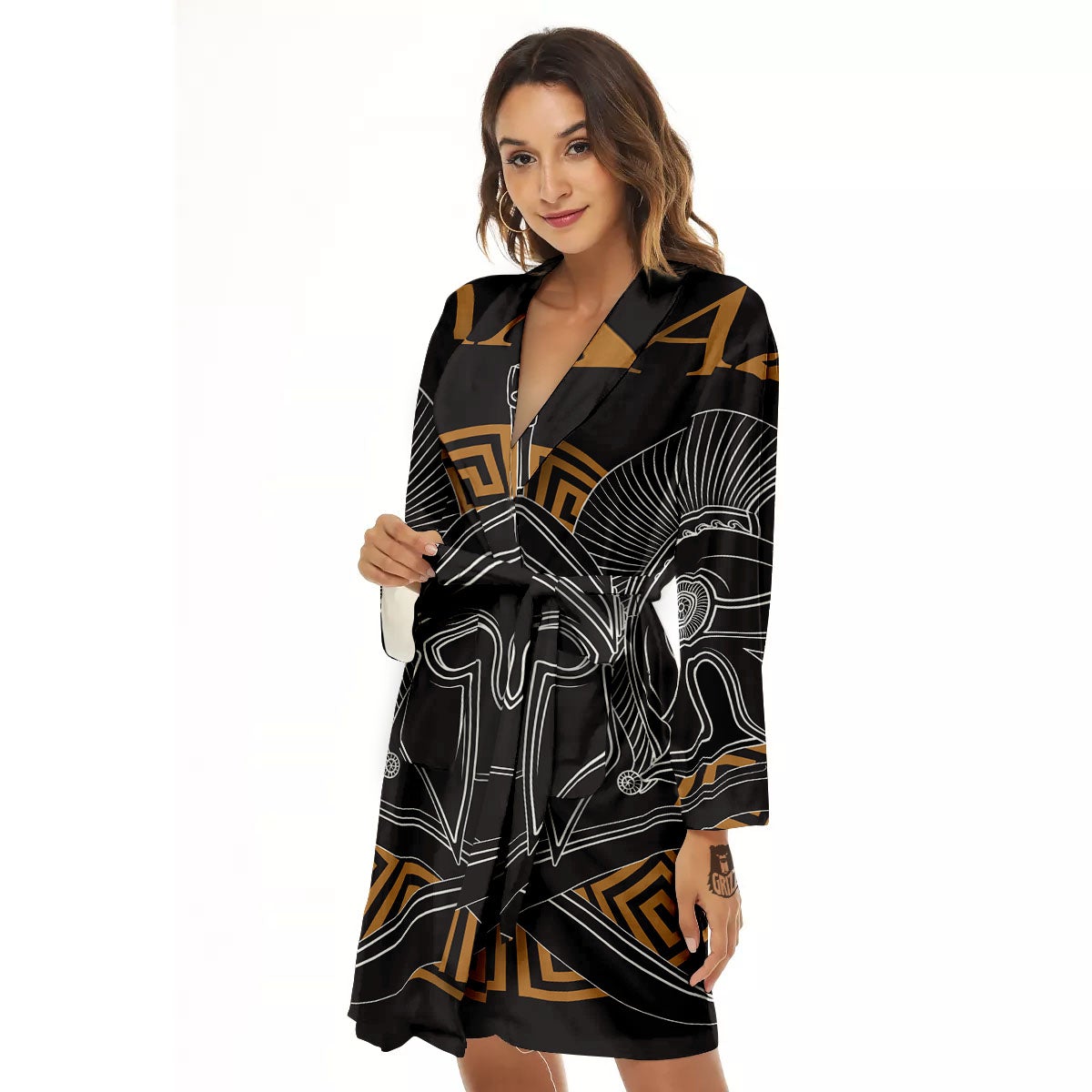 Labe Spartan Molon Print Women's Robe-grizzshop
