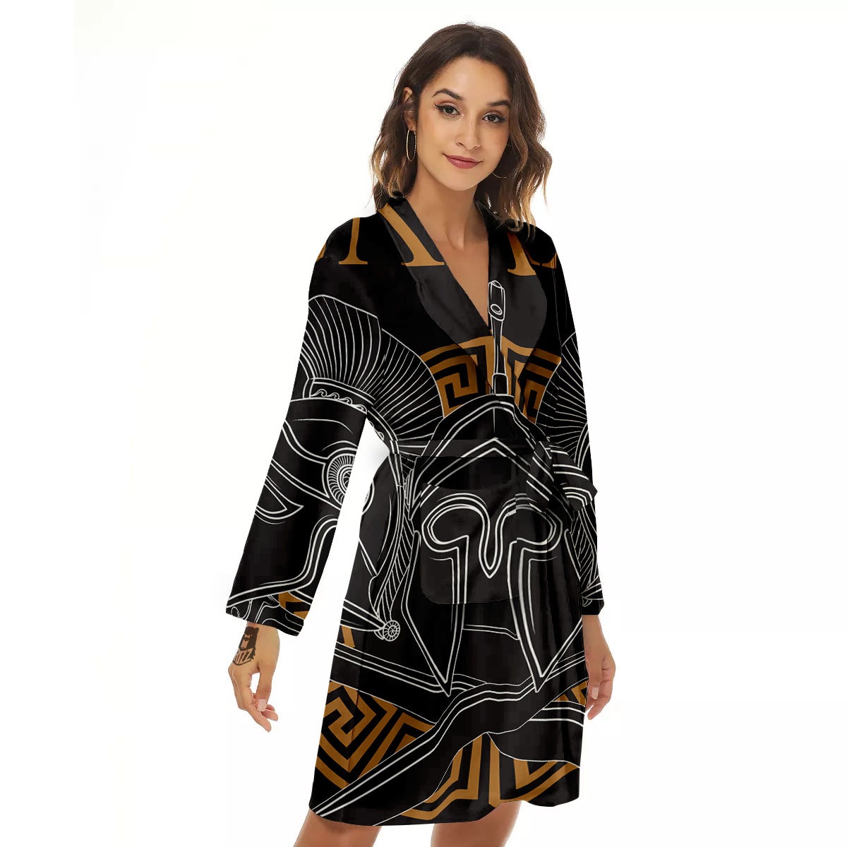 Labe Spartan Molon Print Women's Robe-grizzshop