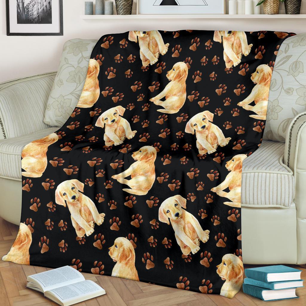 Labrador Dog Pattern Print Blanket-grizzshop