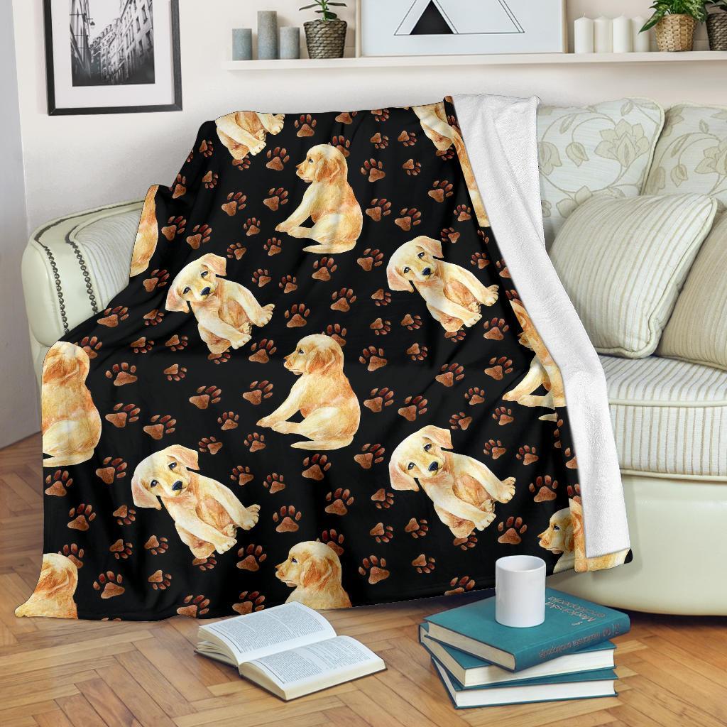 Labrador Dog Pattern Print Blanket-grizzshop