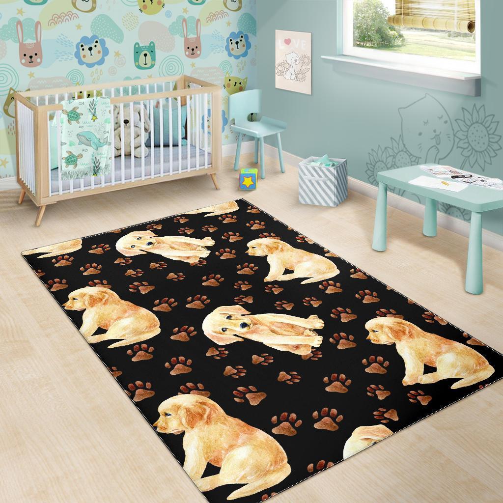 Labrador Dog Pattern Print Floor Mat-grizzshop