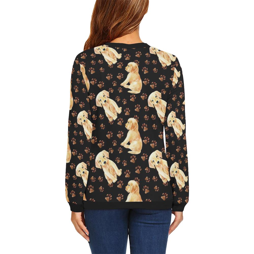 Labrador Dog Pattern Print Women Crewneck Sweatshirt-grizzshop