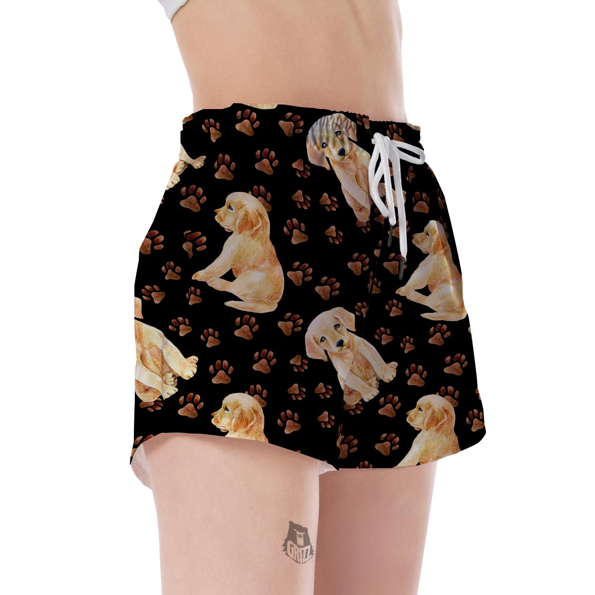 Labrador Dog Pattern Print Women's Shorts-grizzshop