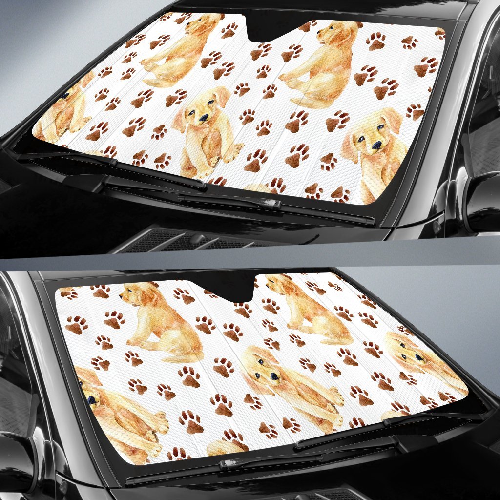 Labrador Dog Print Pattern Car Sun Shade-grizzshop