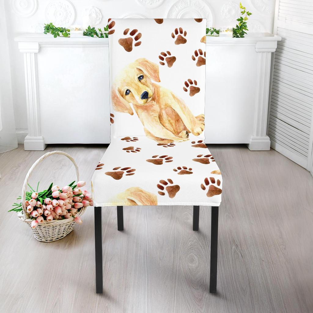 Labrador Dog Print Pattern Chair Cover-grizzshop