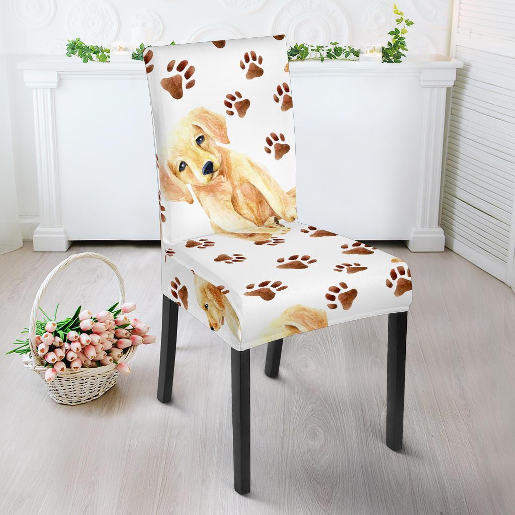 Labrador Dog Print Pattern Chair Cover-grizzshop