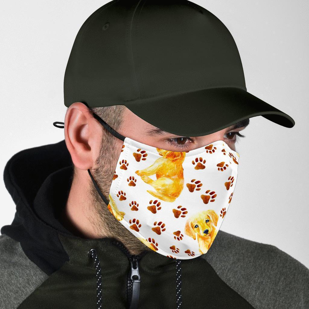 Labrador Dog Print Pattern Face Mask-grizzshop