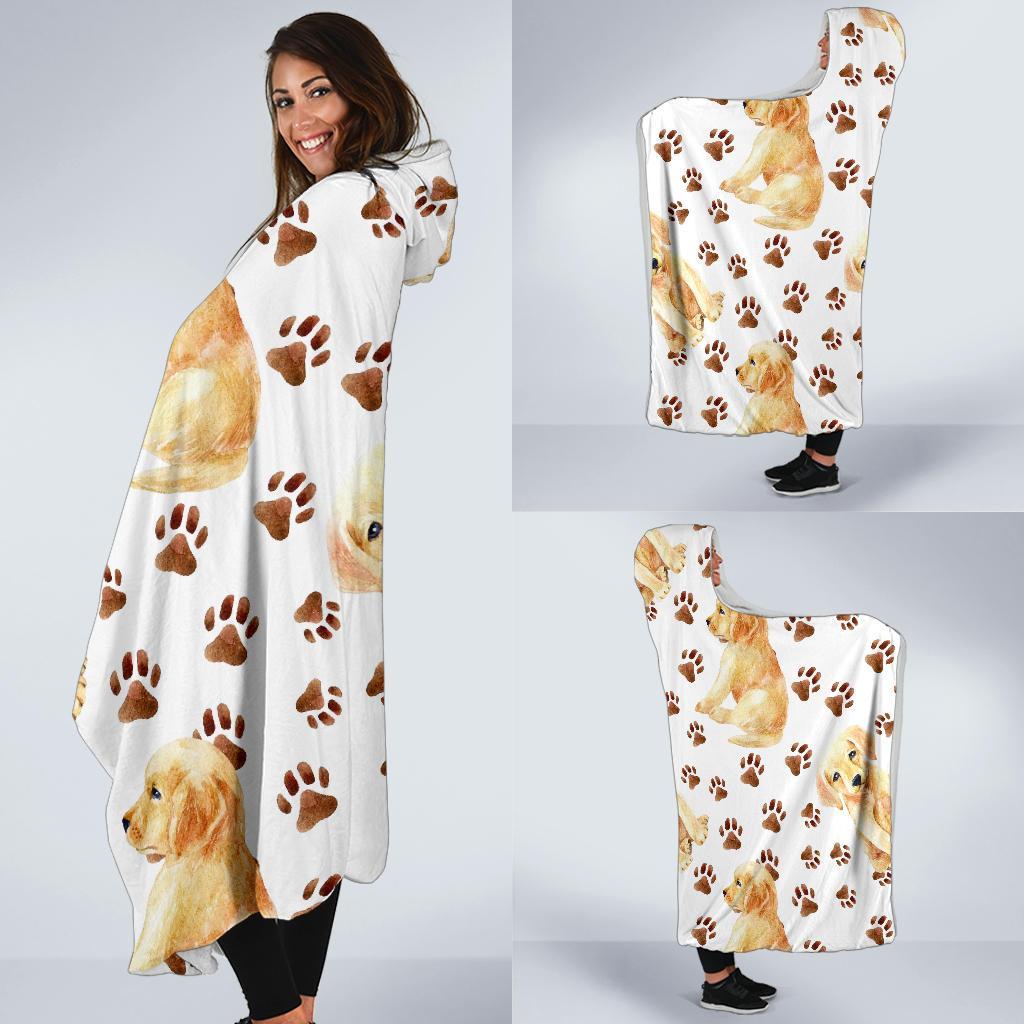 Labrador Dog Print Pattern Hooded Blanket-grizzshop