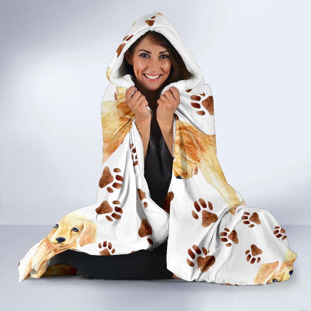 Labrador Dog Print Pattern Hooded Blanket-grizzshop