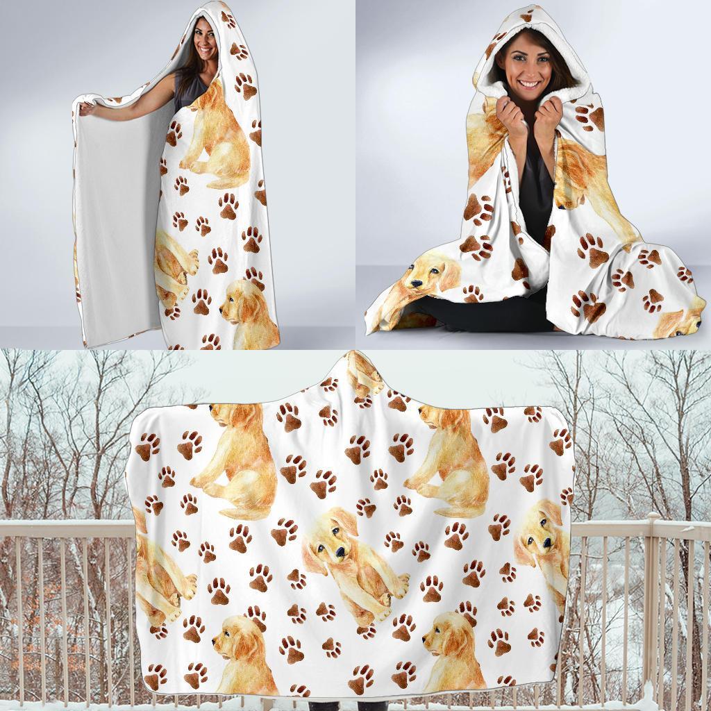 Labrador Dog Print Pattern Hooded Blanket-grizzshop