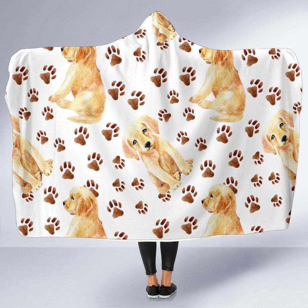 Labrador Dog Print Pattern Hooded Blanket-grizzshop