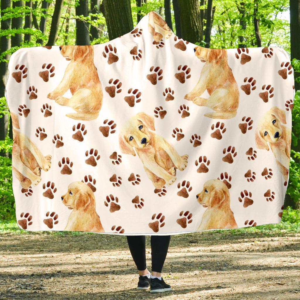 Labrador Dog Print Pattern Hooded Blanket-grizzshop