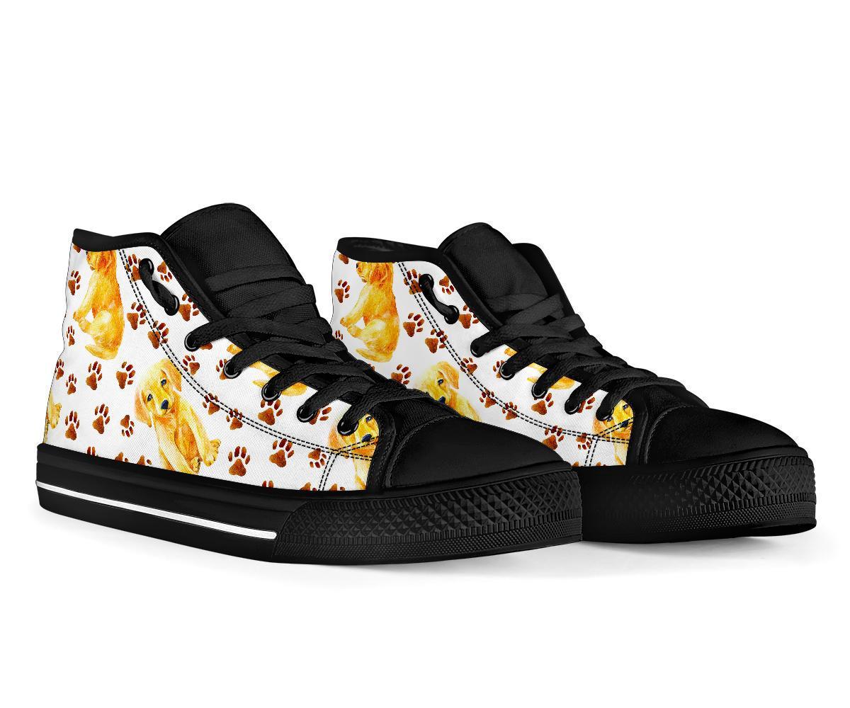 Labrador Dog Print Pattern Men Women's High Top Shoes-grizzshop