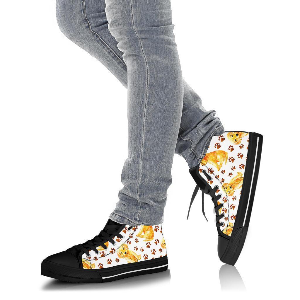 Labrador Dog Print Pattern Men Women's High Top Shoes-grizzshop