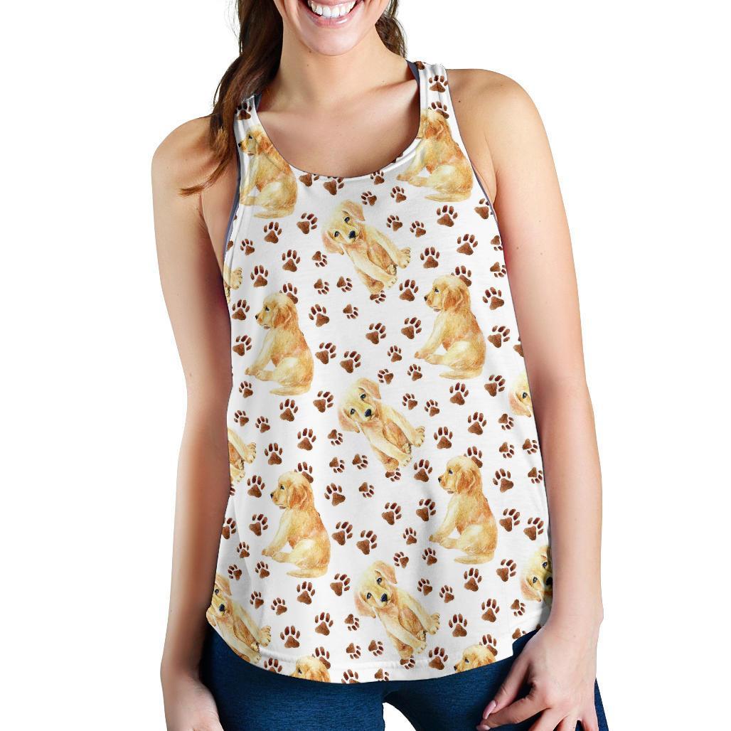 Labrador Dog Print Pattern Racerback Tank Tops-grizzshop
