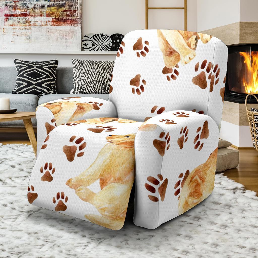 Labrador Dog Print Pattern Recliner Cover-grizzshop