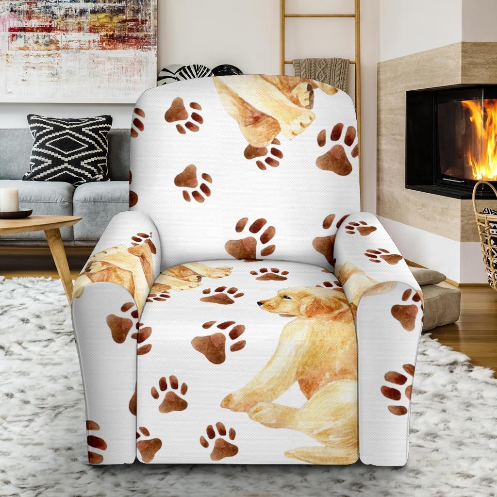 Labrador Dog Print Pattern Recliner Cover-grizzshop