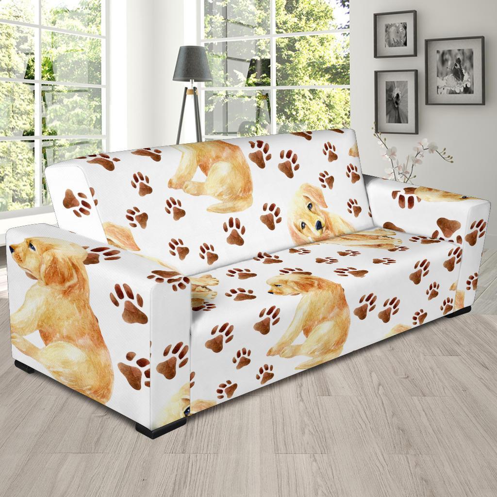 Labrador Dog Print Pattern Sofa Covers-grizzshop