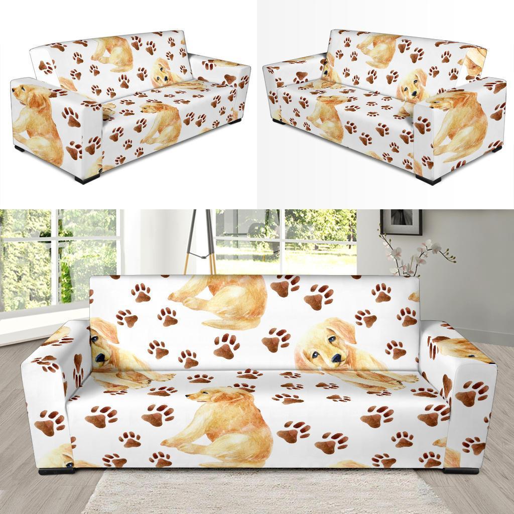 Labrador Dog Print Pattern Sofa Covers-grizzshop