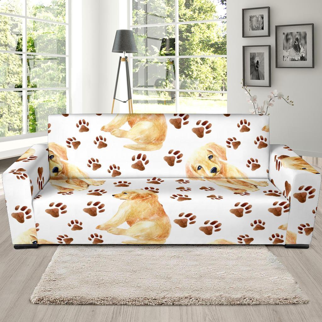 Labrador Dog Print Pattern Sofa Covers-grizzshop