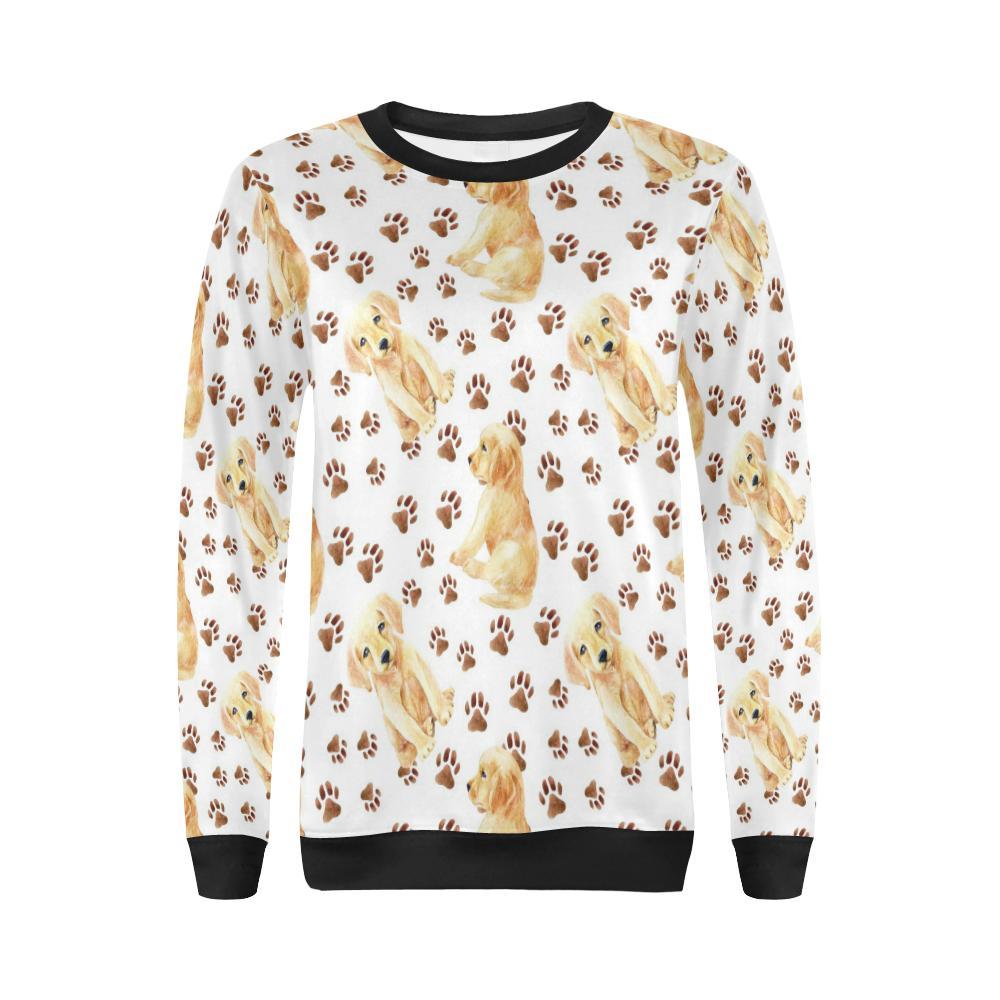 Labrador Dog Print Pattern Women Crewneck Sweatshirt-grizzshop