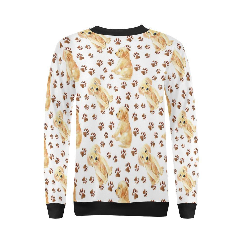 Labrador Dog Print Pattern Women Crewneck Sweatshirt-grizzshop