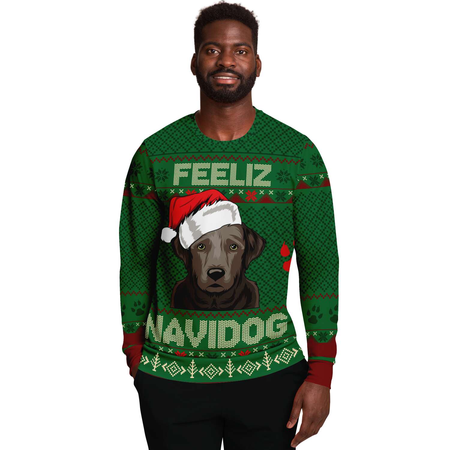 Labrador Feliz Navidog Ugly Christmas Sweater-grizzshop