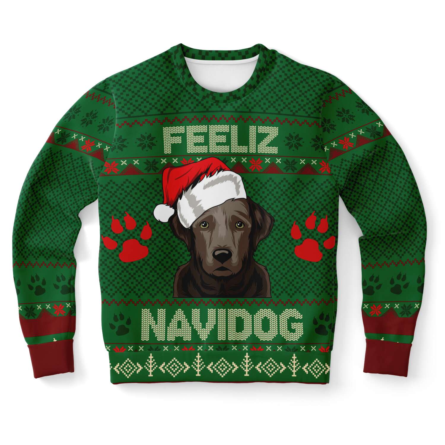 Labrador Feliz Navidog Ugly Christmas Sweater-grizzshop