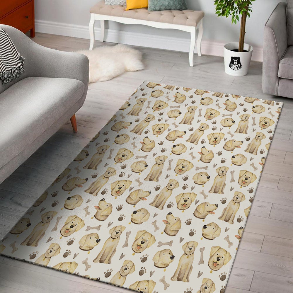 Labrador Retriever Happy Print Pattern Floor Mat-grizzshop