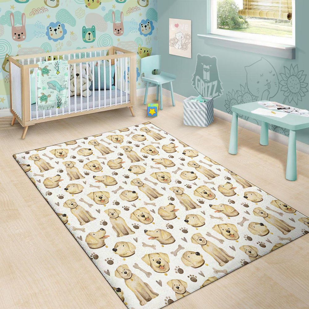 Labrador Retriever Happy Print Pattern Floor Mat-grizzshop