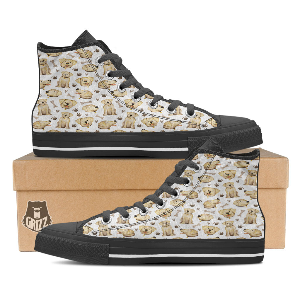 Labrador Retriever Happy Print Pattern High Top Shoes-grizzshop