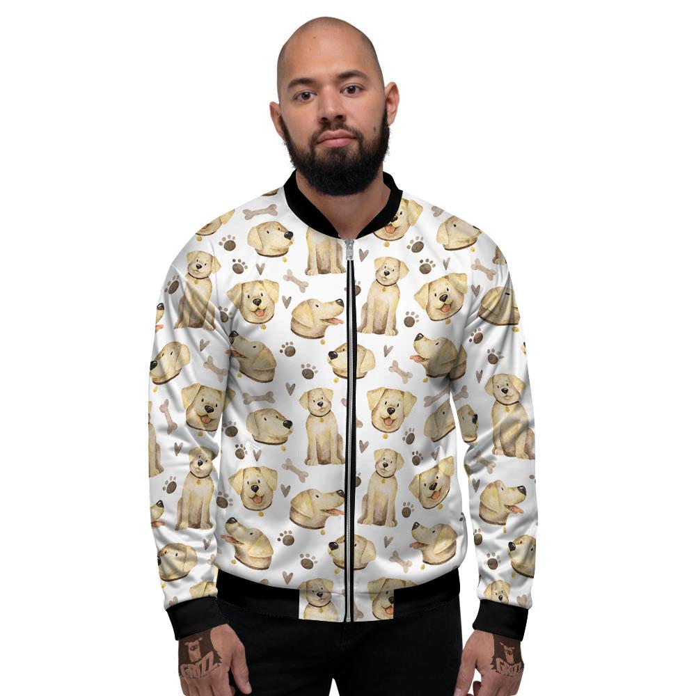 Labrador Retriever Happy Print Pattern Men's Bomber Jacket-grizzshop