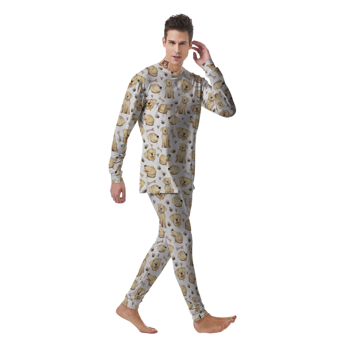 Labrador Retriever Happy Print Pattern Men's Pajamas-grizzshop