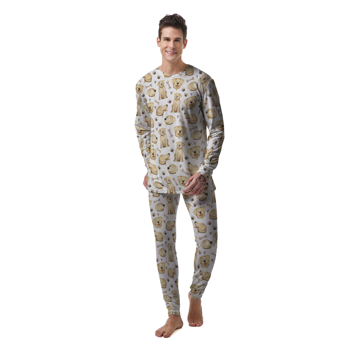 Labrador Retriever Happy Print Pattern Men's Pajamas-grizzshop