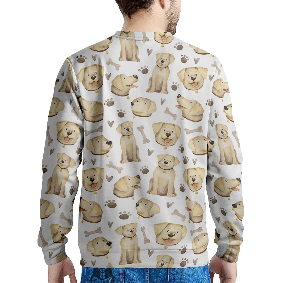 Labrador Retriever Happy Print Pattern Men's Sweatshirt-grizzshop