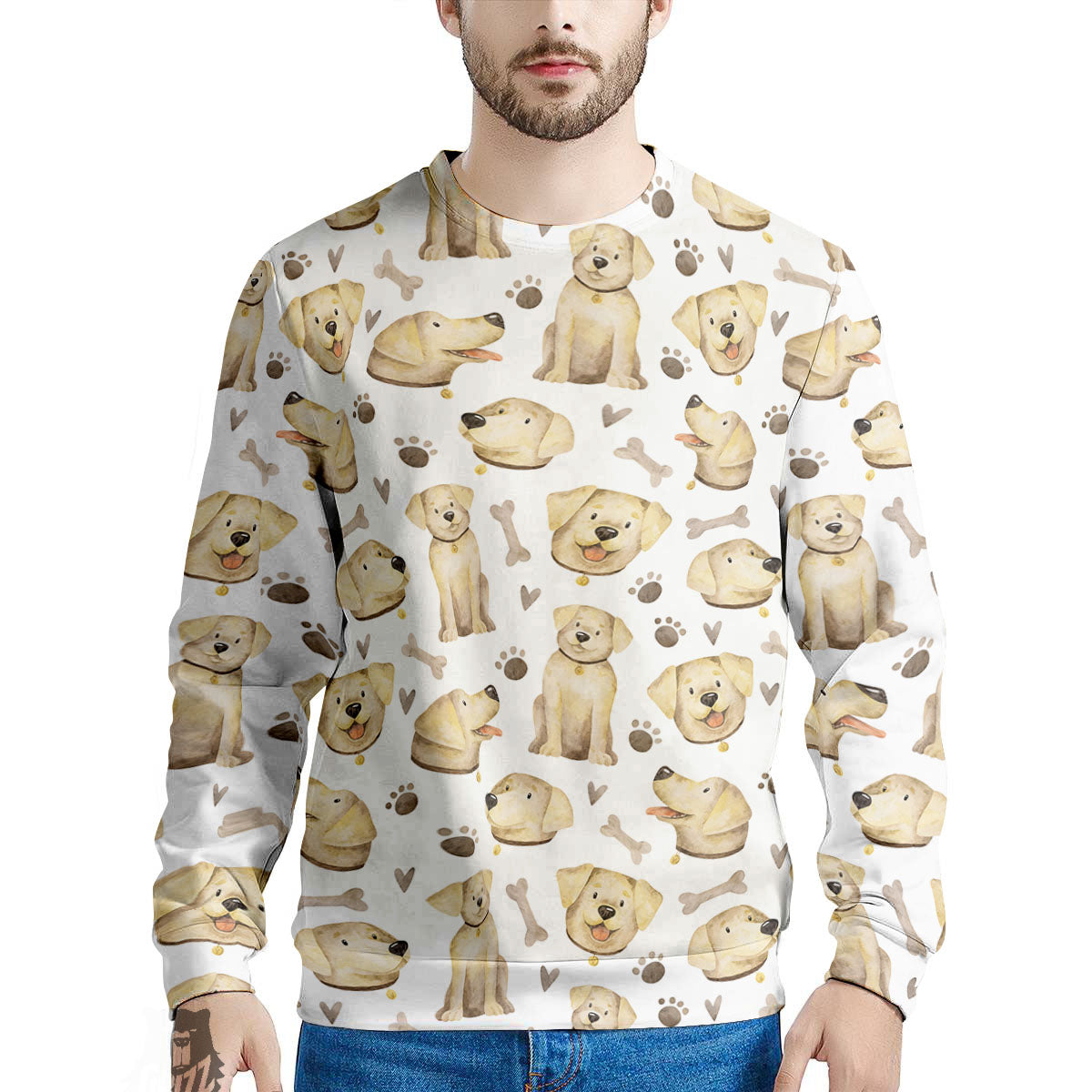 Labrador Retriever Happy Print Pattern Men's Sweatshirt-grizzshop