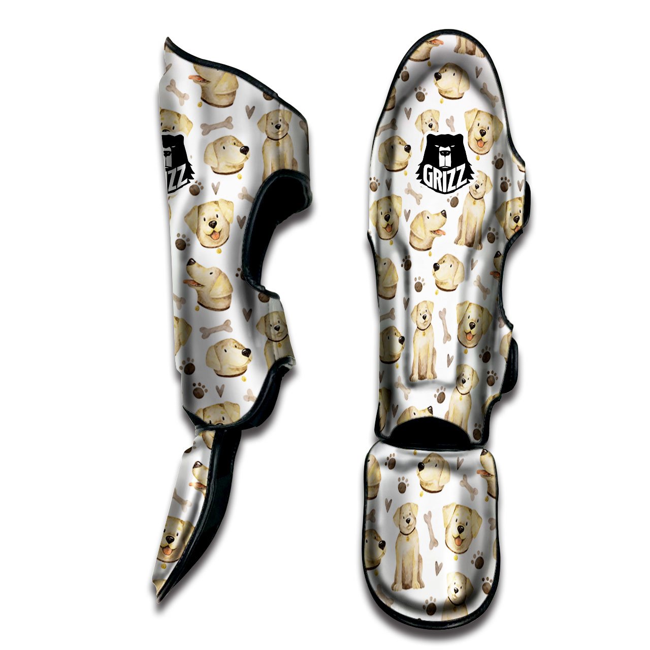 Labrador Retriever Happy Print Pattern Muay Thai Shin Guards-grizzshop