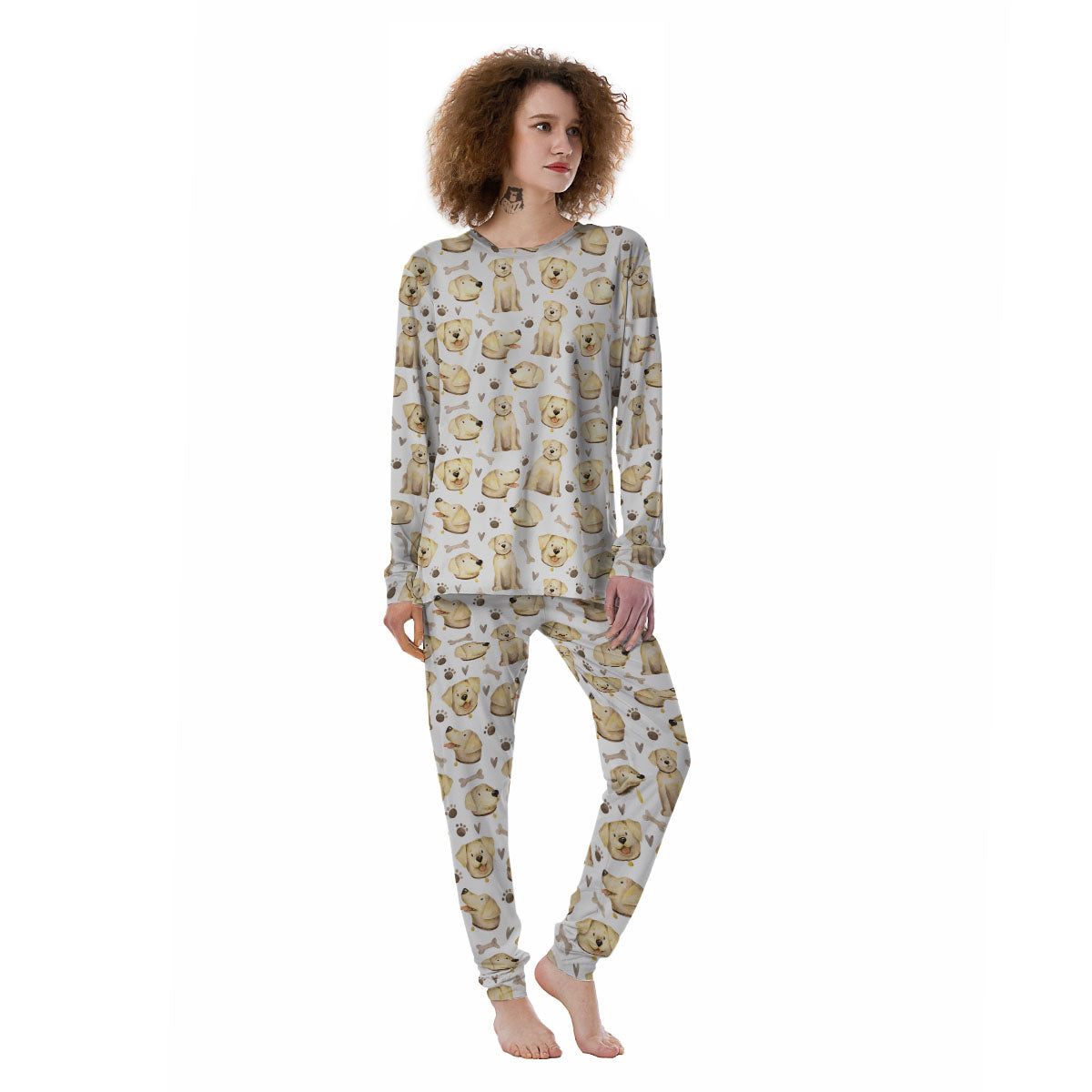Labrador Retriever Happy Print Pattern Women's Pajamas-grizzshop