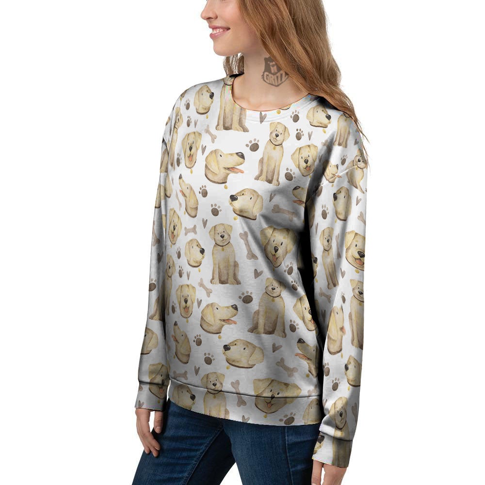Labrador Retriever Happy Print Pattern Women's Sweatshirt-grizzshop