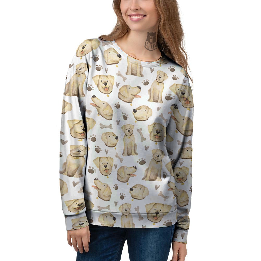 Labrador Retriever Happy Print Pattern Women's Sweatshirt-grizzshop