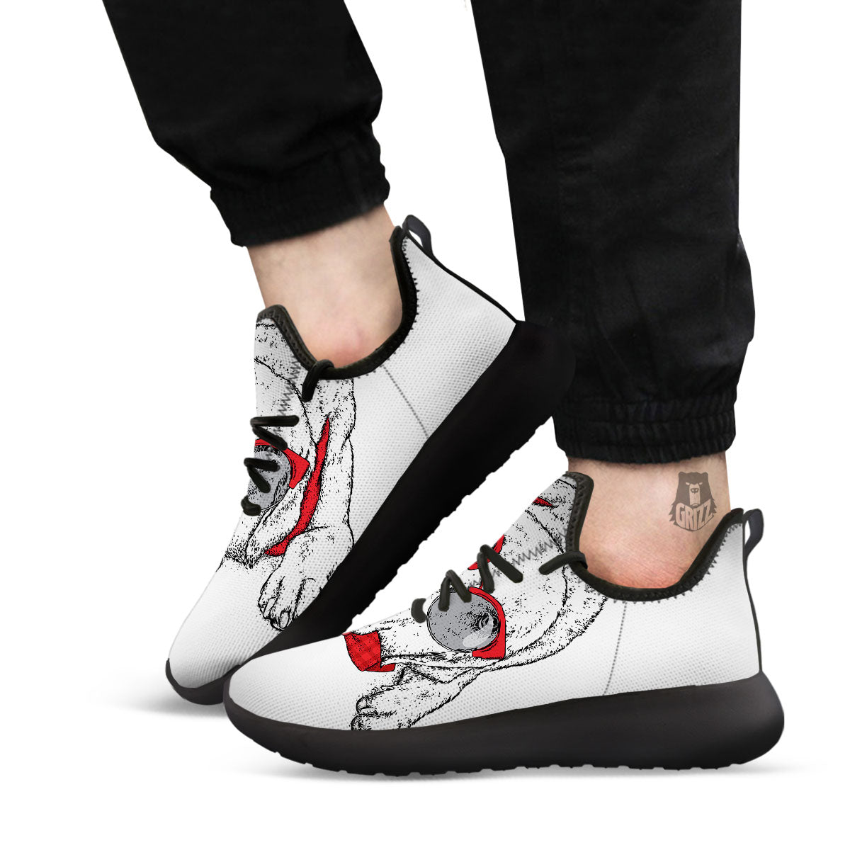 Labrador Retriever Hipster Print Black Athletic Shoes-grizzshop
