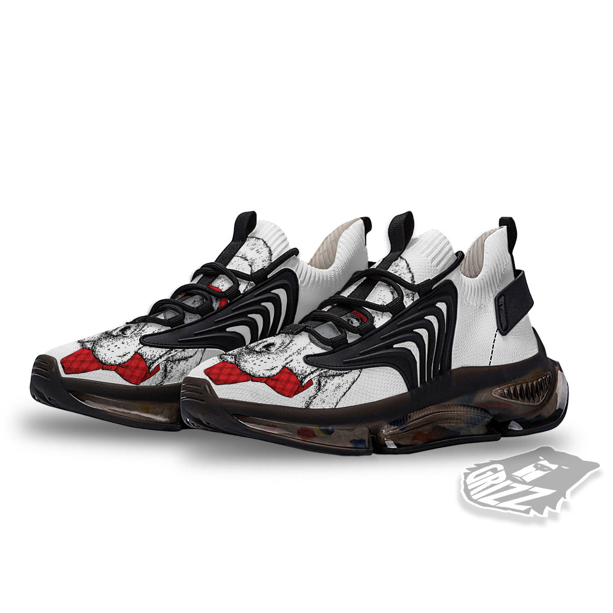 Labrador Retriever Hipster Print Black Gym Shoes-grizzshop