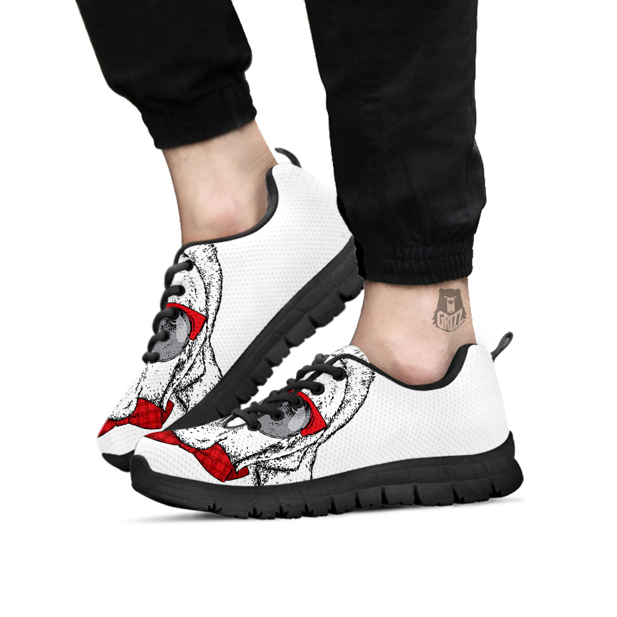 Labrador Retriever Hipster Print Black Sneaker-grizzshop